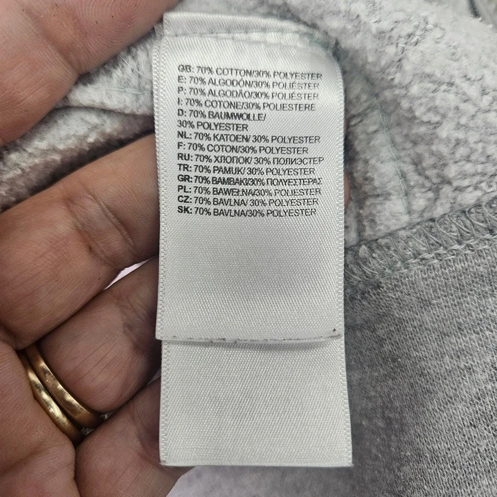 The North Face Hoodie XXL Gray Full Zip Fleece‎ Lined Logo Sweatshirt Oversized